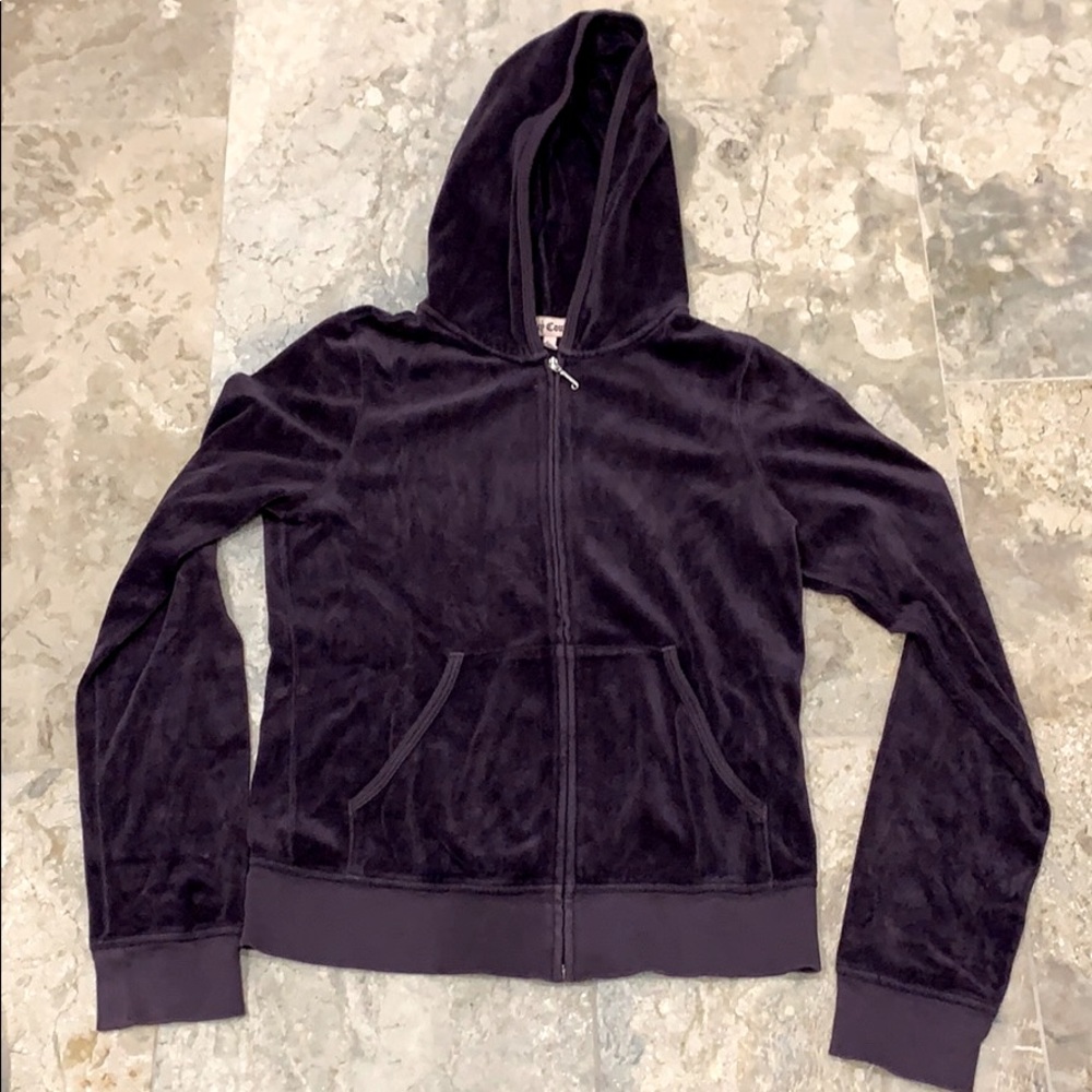 Dark purple velour juicy couture hoodie